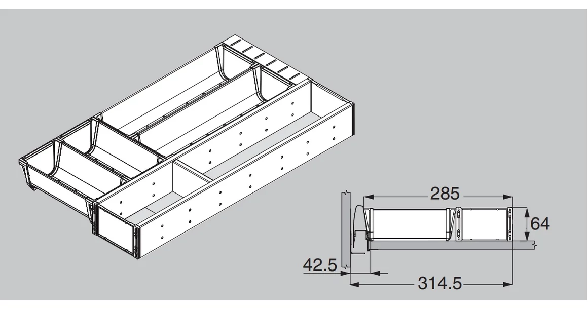 Kép 1/2 - Organiseplus evőeszköztartó D3