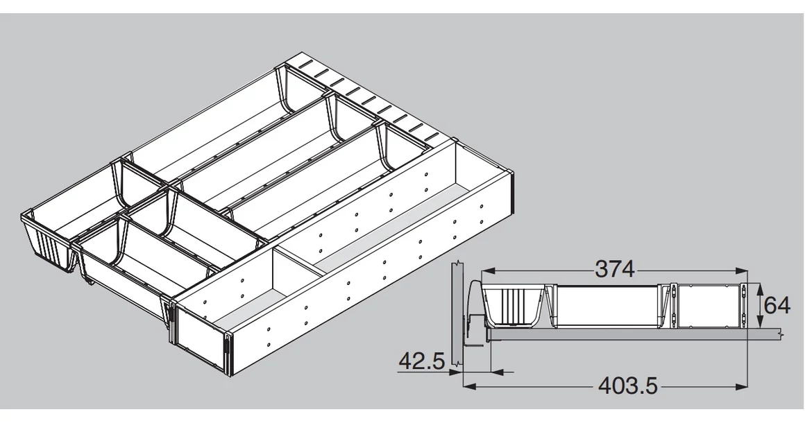 Kép 1/2 - Organiseplus evőeszköztartó T4