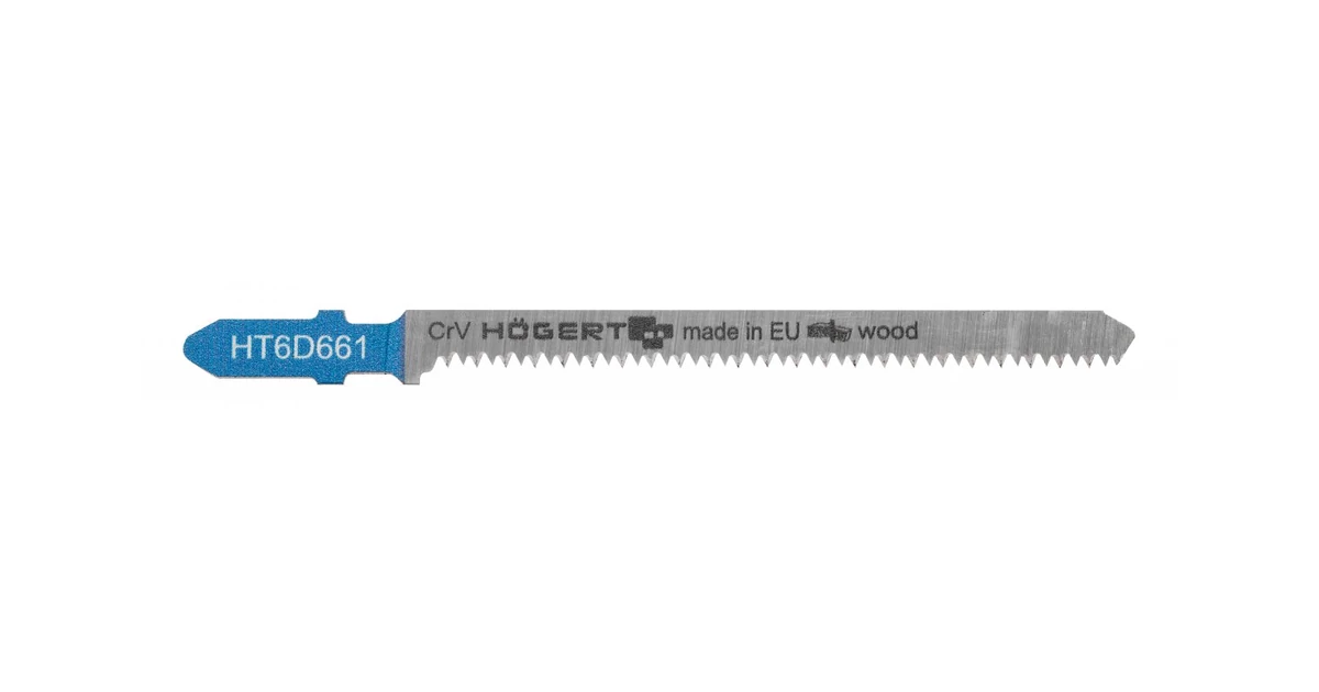Szerszám Högert Dekopír fűrészlap,  75/100mm, fa, Crv, 12 TPI, 2db/csomag, íves vágáshoz, max 60mm