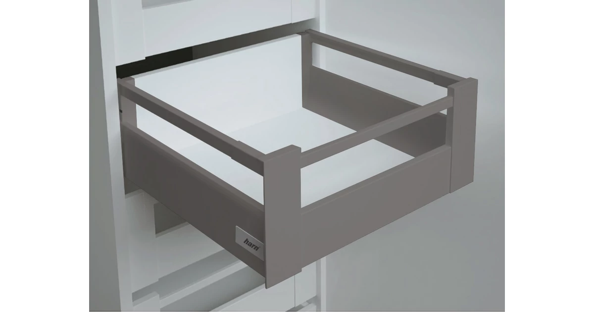 Fiókoldal   RITMA CUBE belső fiók, TH2, szimpla szögletes korlátos, metál szürke, 270mm, 35kg