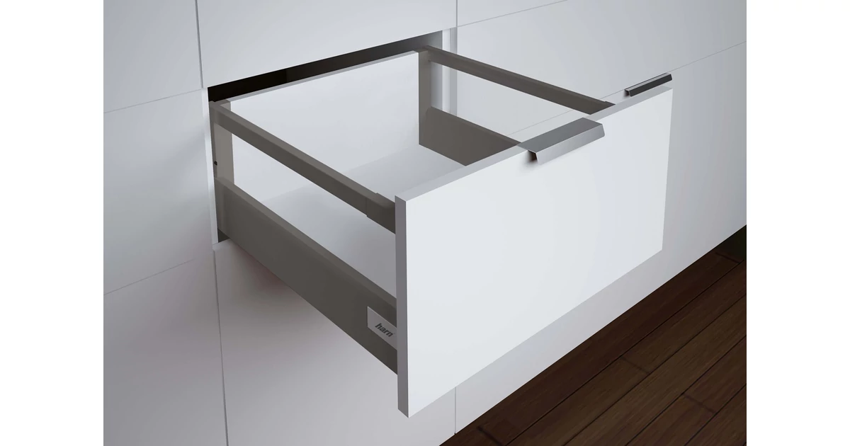 Fiókoldal   RITMA CUBE  H2, szimpla szögletes korlátos, metál szürke, 270mm, 35kg
