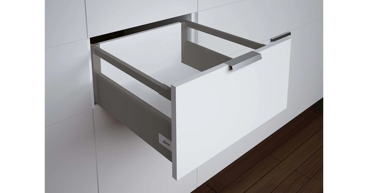 Fiókoldal   RITMA CUBE  TH2, szimpla szögletes korlátos, metál szürke, 270mm, 35kg