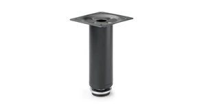 Bútorláb fém, DN-737, 100mm, 30mm átmérő, 60*60mm talppal, fekete