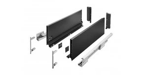 AXISPRO korlát nélküli 168 mm magas normál fiók, fekete