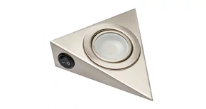 LED Lámpatest, háromszög, hideg fehér, 64mm, 12V, 100lm, 1,4W, kábellel, csatlakozóval, kapcsolóval, szálcsiszolt