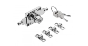 Zár, tolórúdas bútorzár, rúd nélkül, króm, RÚD KÜLÖN!! S