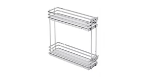 Konyhai fémrács, oldalra szerelhető, Króm-Fehér, teljes kihúzású, csillapított záródású, rejtett fióksínnel szerelve, Movix Pro