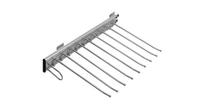 Gardób nadrágtartó 100mm magas, részleges kihúzású, golyós fióksínnel szerelve, fekete-alu, balos