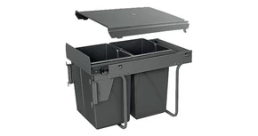 Hulladékgyűjtő GTV Practi Eco 400, szelektív, frontkihúzású, lágy záródás, 2x20 L edénnyel, fedéllel