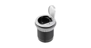 Konnektor, pultba süllyesztett, CHARGER MINI, 1x dugalj, 1x USB 5A, 1,9fm kábellel, inox-fekete