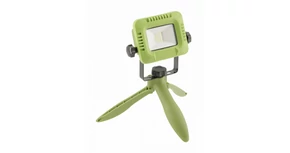 LED reflektor akumulátorral ALLEDO 10W, 800lm, AC220-240V, 50/60 Hz, PF>0,5, RA>80, IP54, 120°, 6400K, zöld