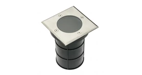 Lámpa Kerti lámpatest ALFA-K, négyzet, GU10 (max. 50W), IP67,  AC220-240V, 50/60Hz, (13x11cm) inox
