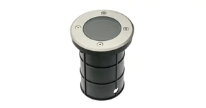 Lámpa Kerti lámpatest ALFA-O, kör, GU10 (max. 50W), IP67,  AC220-240V, 50/60Hz, (13x11cm), inox