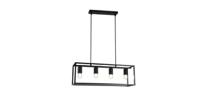 Lámpa Mennyezeti lámpatest DIU4, 3635, AC220-240V, 50/60Hz, 4*E27, IP20, 60CMX18CMX20CM, négyszeres, fekete