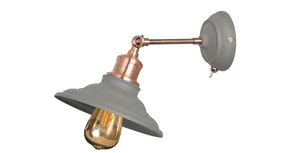 Lámpa Fali lámpatest LORET+ kapcsolóval,8229,AC220-240V,50/60Hz,1*E27,max.40W,átmérő20cm,egyes,szürke