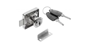 Zár, fiókzár zárlemezzel, C138, fő kulcsos króm