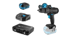 Högert HT2E246-B14DD fúró - csavarbehajtó szett, 18V, 50Nm, 4 Ah akkuval, töltővel, kofferben