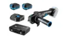 Högert HT2E251-B24AG sarokcsiszoló, biztonsági lapátkapcsolóval szett, 18V, 125mm,2 db 4 Ah akkuval, töltővel kofferben