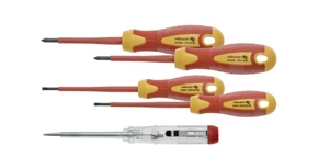 Szerszám Högert Csavarhúzó szett,  5db-os, szigetelt 1000V, CrMo, SL3,5, 5,5, PH1, 2, fázisceruzával