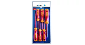 Szerszám Högert Csavarhúzó szett,  6db-os, szigetelt 1000V, CrMo, SL2,5, 4, 5,5, PH0, 1, 2