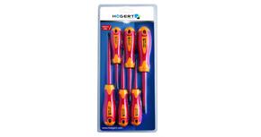 Szerszám Högert Csavarhúzó szett,  6db-os, szigetelt 1000V, CrMo, SL2,5, 4, 5,5, PH0, 1, 2