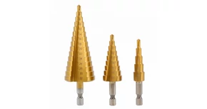 Szerszám Högert Fúrószár lépcsős szett, 3db-os,  4-12/20/32mm, 1/4", titán