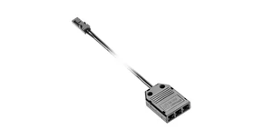 LED csatlakozó, mini AMP elosztó, 2 fm kábellel, fekete
