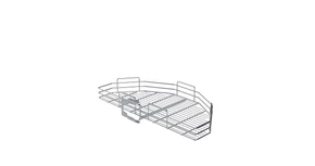 Konyhai fémrács, sarokszekrénybe, ezüst szürke, félkör kosár, 660mm átmérő, 400mm ajtókhoz, SIGE Green Line 070
