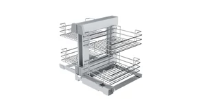 Konyhai fémrács, sarokszekrénybe, teljes kihúzás, csillapított záródás, króm, univerzális, 1200mm, 600mm ajtó szélesség, Sige Green Line 340