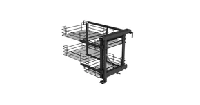 Konyhai fémrács, sarokszekrénybe, részleges kihúzás, csillapított záródás, antracit, jobbos, 1200mm, 600mm ajtó szélesség, SIGE Green Line 350