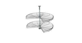 Konyhai fémrács, sarokszekrénybe, 3/4 kör kosár, króm, 810mm átmérő, oszloppal, 400mm ajtókhoz, Sige Green Line 361