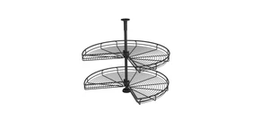 Konyhai fémrács, sarokszekrénybe, 3/4 kör kosár, antracit, 810mm átmérő, oszloppal, 400mm ajtókhoz, Sige Green Line 361