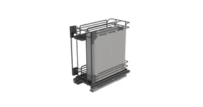 Konyhai fémrács, 300mm, fenéklapra szerelhető, antracit, teljes kihúzás, csillapított záródás, rejtett fióksín, 2 kosár, textílzsákkal SIGE, Infinity Line 006