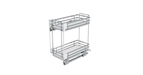 Konyhai fémrács, 300mm, oldalra szerelhető, króm-fehér, teljes kihúzás, csillapított záródás, rejtett fióksín, 2 kosár SIGE, Infinity Plus 004