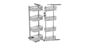 Konyhai fémrács, kamravasalat, 600mm, króm-fehér, csillapított záródás,  8 kosár SIGE, Infinity Plus 230B
