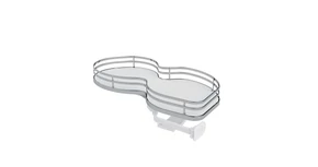 Konyhai fémrács, sarokszekrénybe, jobbos, Nuvola vesetál, króm-fehér,  800mm, 400mm ajtó szélesség, Sige Infinity Plus 371