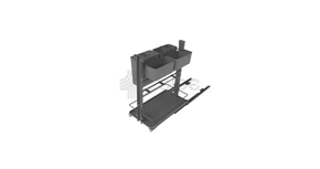 Konyhai fémrács, 300mm, fenéklapra szerelhető szelektív tároló, Shéf fiók, teljes kihúzás, csillapított záródás, rejtett fióksín, SIGE 094G