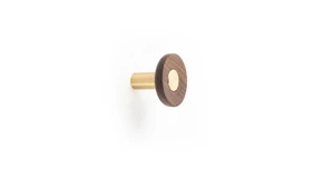 Fogas  Viefe ZOOT  gomb,  60mm, fa-alumínium, csiszolt sötét sárgaréz + dió EI