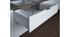 Fiókoldal   RITMA CUBE  HSE-SINK, oldalmagasítós, szögletes korláttal, fehér, 500mm, mosogató alá, 35 kg