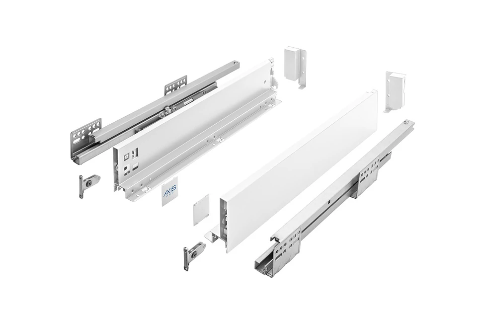 AXISPRO korlát nélküli  86 mm magas normál fiók, fehér, 300mm