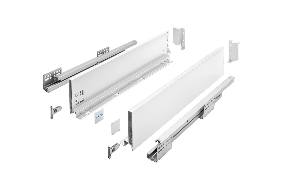 AXISPRO korlát nélküli 120 mm magas normál fiók, fehér, 300mm