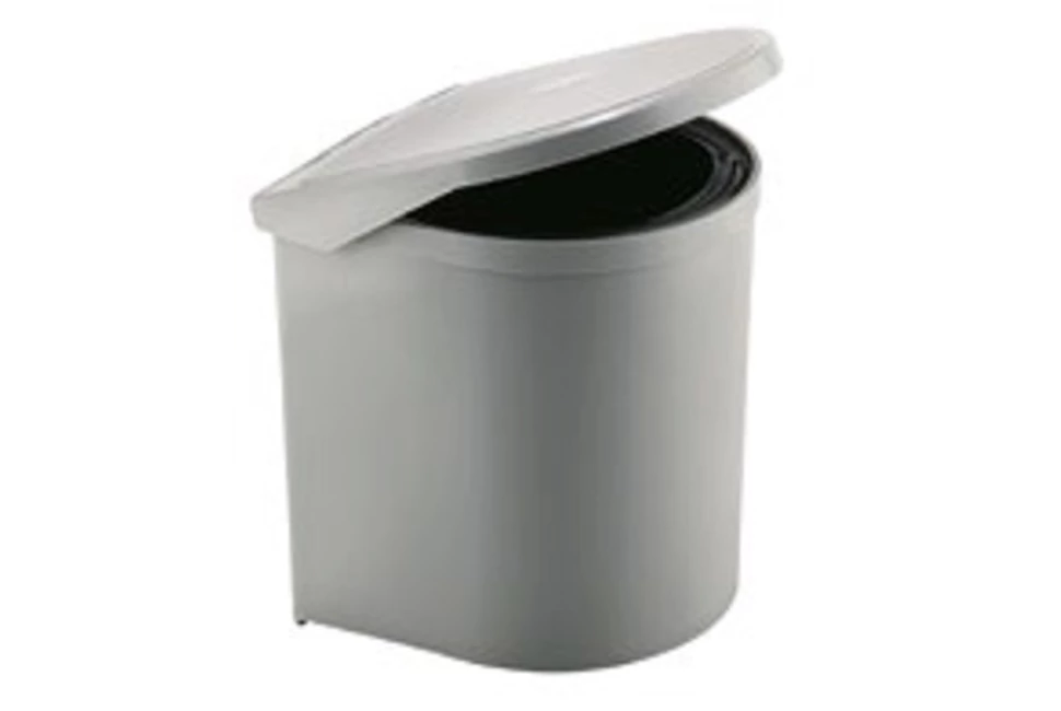 Hulladékgyüjtő Elletipi RING, kör alakú, szürke, automata fedéllel, 10L