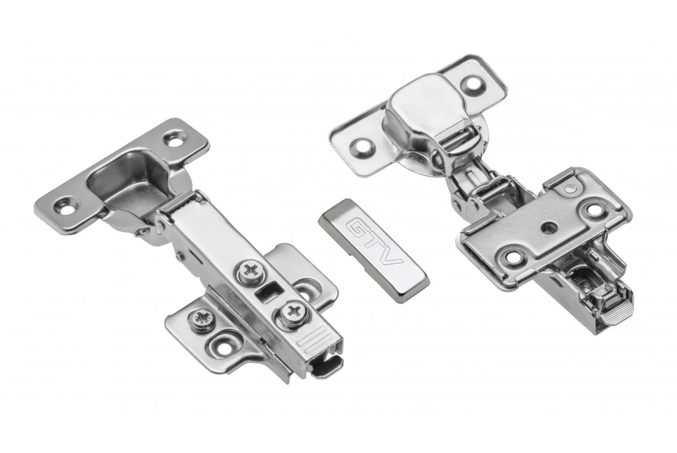 Kivetőpánt, rázáródó, csillapított záródású, excentrikus 3D állítással, klippes eurocsavar nélküli talppal h=0, SOLID PLUS