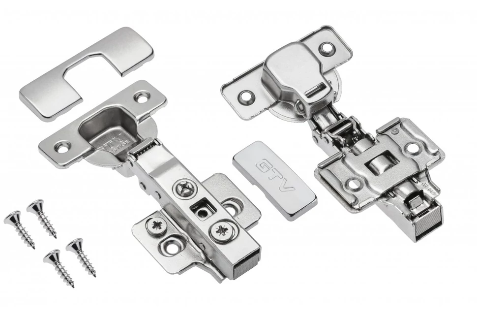 Kivetőpánt, rázáródó, csillapított záródású, excentrikus 3D állítással, klippes eurocsavar nélküli talppal h=0