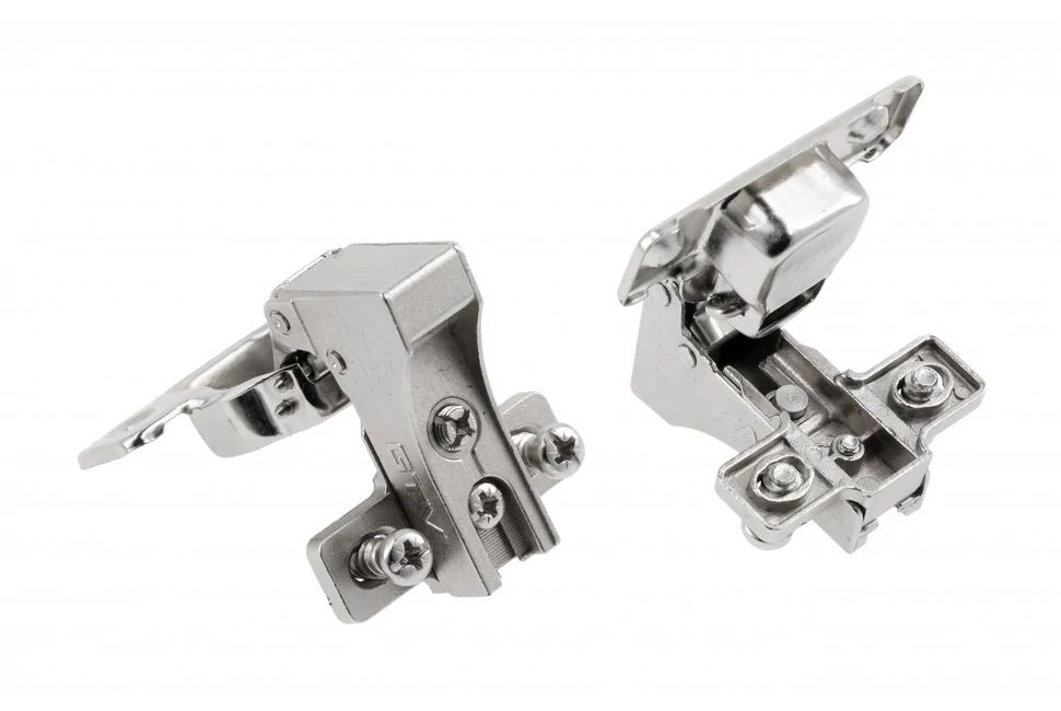 Kivetőpánt, pillér, rövid karos, csillapított záródású, eurocsavaros talp H=0