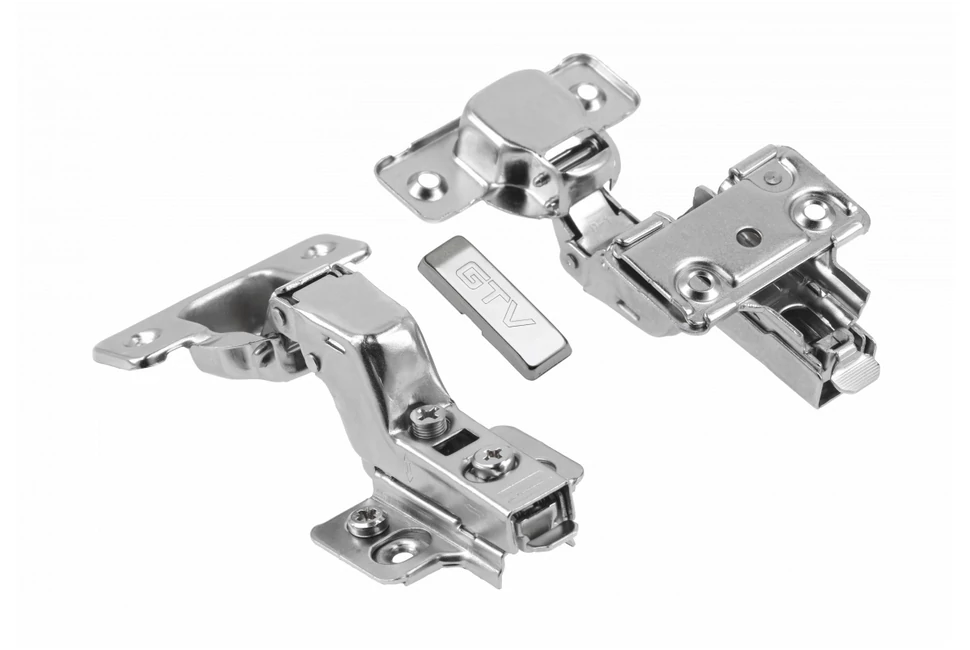 Kivetőpánt, közézáródó, excentrikus 3D állítással, klippes eurocsavar nélküli talppal h=0, SOLID PLUS