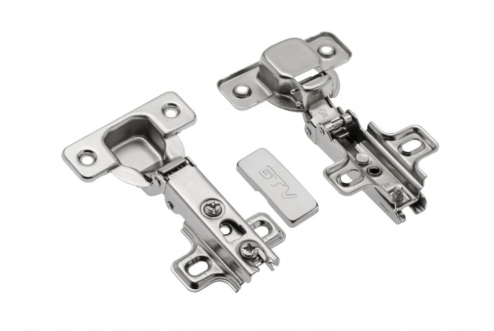 Kivetőpánt, rázáródó, Push Open (fordított rugó), eurócsavaros talp h=0