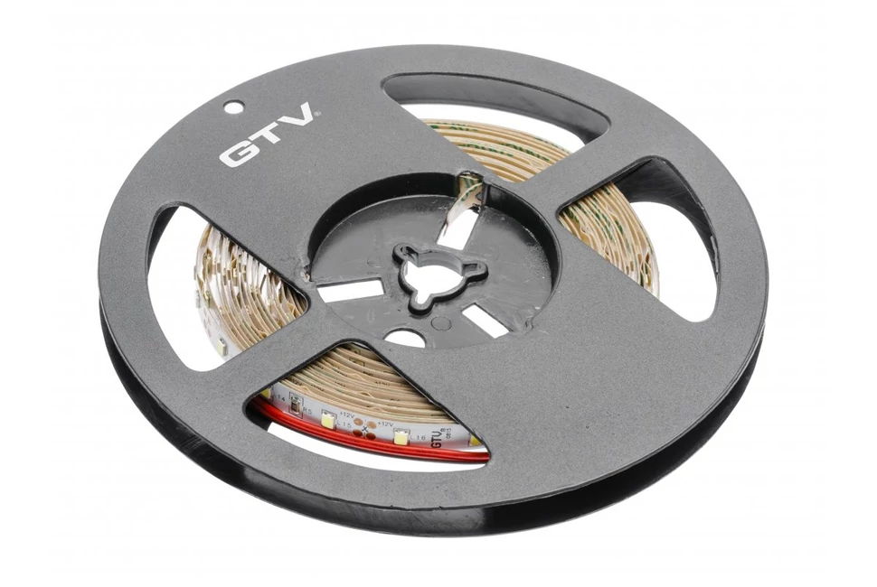 LED szalag 2835, 300 LED/5 fm, meleg fehér,  6W/fm,  33W/5fm , 8mm , 5fm/tekercs, 12V, IP20, 750lm/m N