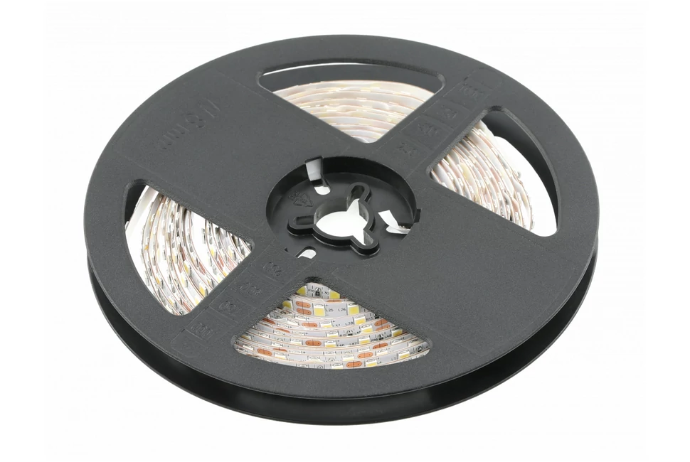 LED szalag 3014, 1200 LED/5 fm, semleges fehér, 15W/fm,  60W/5fm , 10mm , 5fm/tekercs, 12V, IP20, 1300lm/m