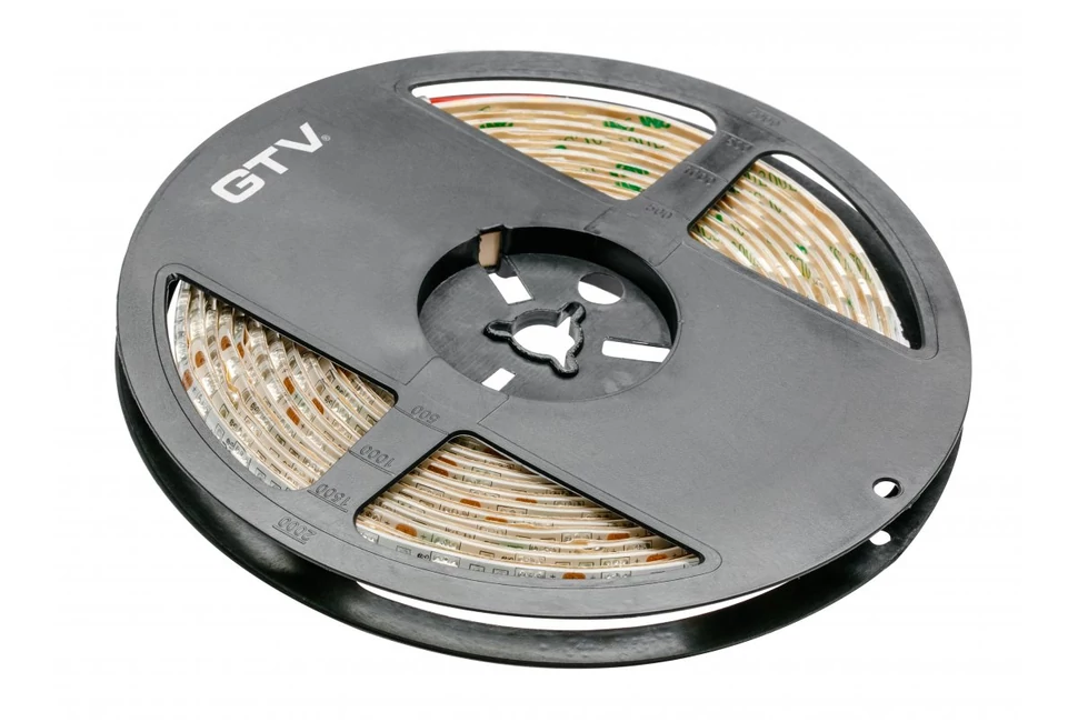 LED szalag 5050, 300 LED/5 fm, meleg fehér, 15W/fm,  72W/5fm , 10mm , 5fm/tekercs, 12V, IP20, 900lm/m